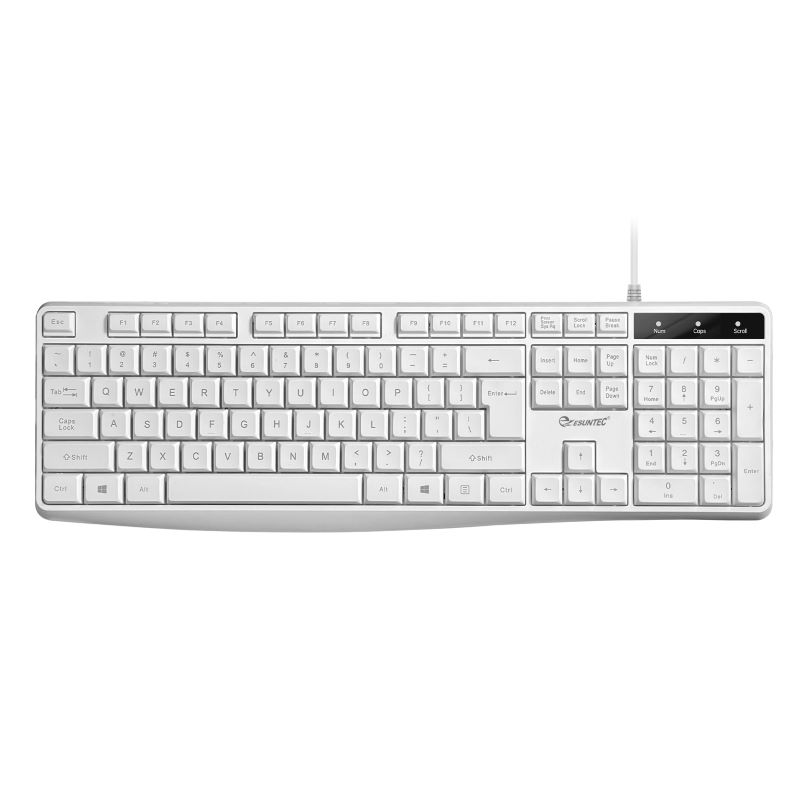 K-107S White Color Customized  USB Wired 104-Key Standard Keyboard French/Russian/Korean/Spanish Layout New PC Computer Keyboard